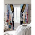 thumbnail image 4 of Easter Bunny Blackout Curtains for Bedroom Living Room Darkening Curtains 90 Inch Grey Rabbit Spring Flowers Vintage Country Plants Black Out Window Curtain Privacy Window Treatment Drapes 52"x90"x2, 4 of 9