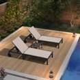 thumbnail image 5 of PURPLE LEAF Outdoor Chaise Lounge Chairs Set Aluminum Adjustable Recliner with Wheels and Table for Poolside Beach Patio Reclining Sunbathing Lounger, Beige, 5 of 13