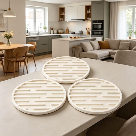 Silicone Coasters for Drinks, Thickened Non-Slip Coaster, Heat Resistant for Coffee Table, Kitchen, Bar