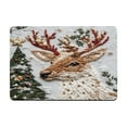 thumbnail image 2 of Christmas Reindeer Doormat Woven Design Diatom Mud Bathroom Mat Holiday Decor Entryway Rug Non Slip Floor Mat 24x16 Inches, 2 of 5
