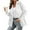 White, variant on Stichou Women's Long Sleeve Blazer Corduroy Open Front Cardigan Jacket Work Office Blazer with Pockets Coffee 2XL