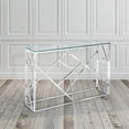 thumbnail image 2 of Uptown Club Calypso Transitional Glass Top Console Table in Silver, 2 of 3