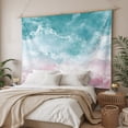 thumbnail image 3 of Turquoise Pink Coastal Tapestry for Bedroom Wall Hanging Tapestry, Summer Beach Nautical Ceiling Backdrop Tapestries Poster Blanket Wall Decor for Teens Room Living Room Dorm 51" x 59", 3 of 8