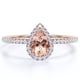 thumbnail image 1 of JeenMata Anillo de Compromiso de 1,25 Uds con Morganita en Forma de Pera Creada en Laboratorio y Halo de Moissanita en Oro Rosa de 18 K sobre Plata, 1 of 6