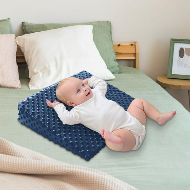 Almohada De Cuna Para Bebe Cojin Para Dormir Lateral Anti Spit Cuna Para Dormir Infantil Para Cama Azul Oscuro Baoblaze Almohada de cuna Walmart en linea