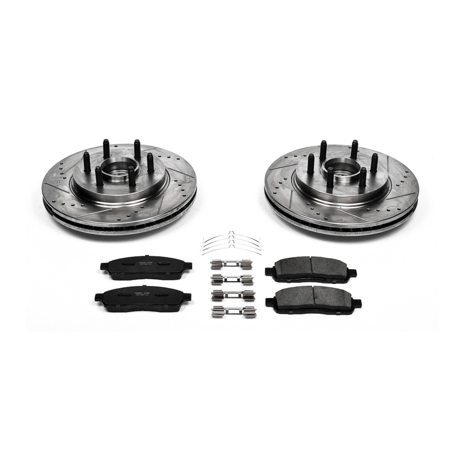 PowerStop Front Z23 Evolution Sport Carbon-Fiber Ceramic Brake Pad and Drilled & Slotted Rotor Kit Fits: FORD LINCOLN Select Models K1939