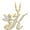 Yellow, variant on 14K White Gold Finish Round Cut White Diamond 925 Sterling Silver Diamond Cute Elf Angele With K Initial Letter Pendant Necklace for Women