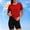 Red, variant on qelini Sun Protection Tops for Women UPF 50 Short Sleeve Breathable Shirt Crew Neck Solid Color Rash Guard Fishing Running