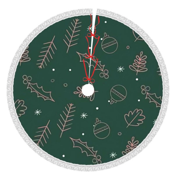 Faldas para árbol de Navidad de 48 pulgadas con texto "Merry Christmas", tapete para árbol de Navidad para vacaciones de invierno, falda para árbol de Navidad para decoraciones navideñas rústicas