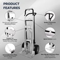 thumbnail image 5 of Olympia Tools 3-in-1 Aluminum Convertible Hand Truck - Heavy Duty Industrial Appliance Dolly 4-Wheel Platform Cart - Up to 1000 LBS Loading Capacity Mobility Moving Dolly - 3 Positions, 62" Height, 5 of 7
