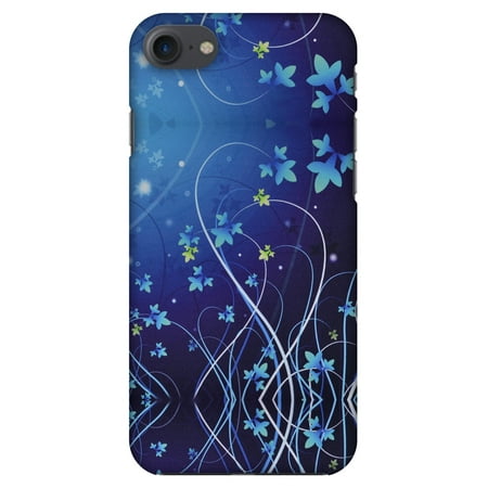 iPhone 8 Case - Midnight Lily, Hard Plastic Back Cover. Slim Profile Cute Printed Designer Snap on Case with Screen Cleaning