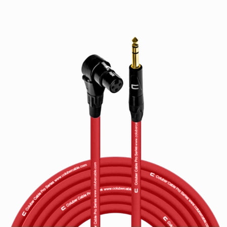 Coluber Cable Right Angle XLR Female to 1/4" TRS Male Pro 3-Pin Microphone