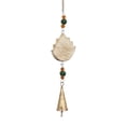 thumbnail image 5 of DecMode 32" Brown Mango Wood Hamas Buddha Windchime with Glass Beads and Cone Bell, 5 of 11