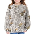 thumbnail image 4 of XQYLOS Toddler Girls Camo Hoodie Oversized Hooded Sweatshirt Camouflage Maple 𝖫eaf Casual Pullover Top with Pockets Kids Clothing, 4 of 7