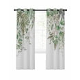 thumbnail image 7 of Sage Green Leaves Blackout Curtains for Bedroom, Weeping Spring Floral Elegant Pastoral Thermal Insulated Kitchen Drapes with Grommets, Light Blocking Window Treatment, 2 Panels 52" x 84", 7 of 7