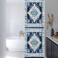 thumbnail image 3 of Vintage Ethnic Window Privacy Film, Boho Tribes Modern Blue Middle Century Static Cling UV Sun Blocking Heat Control Window Tint Day and Night,Non-Adhesive One Way Windows Privacy Cover 17.7''x78.7'', 3 of 7