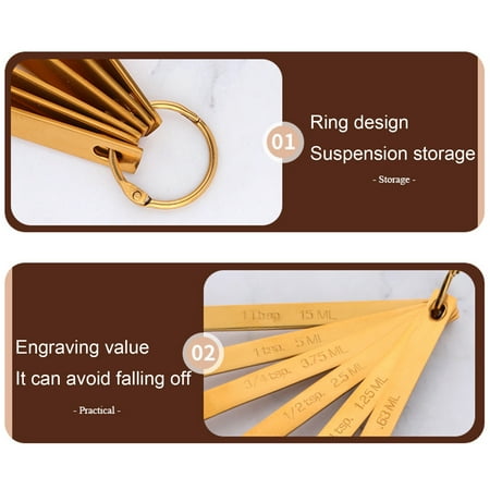 

ruhuadgb Measuring Spoon Rustproof 6Pcs/Set Kitchen Measuring Spoons Set with Leveler Widely Applied Practical for Kitchen