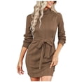 thumbnail image 1 of Vestidos lisos de manga larga informales de moda de otoño e invierno para mujer Fridja  yut969, 1 of 7