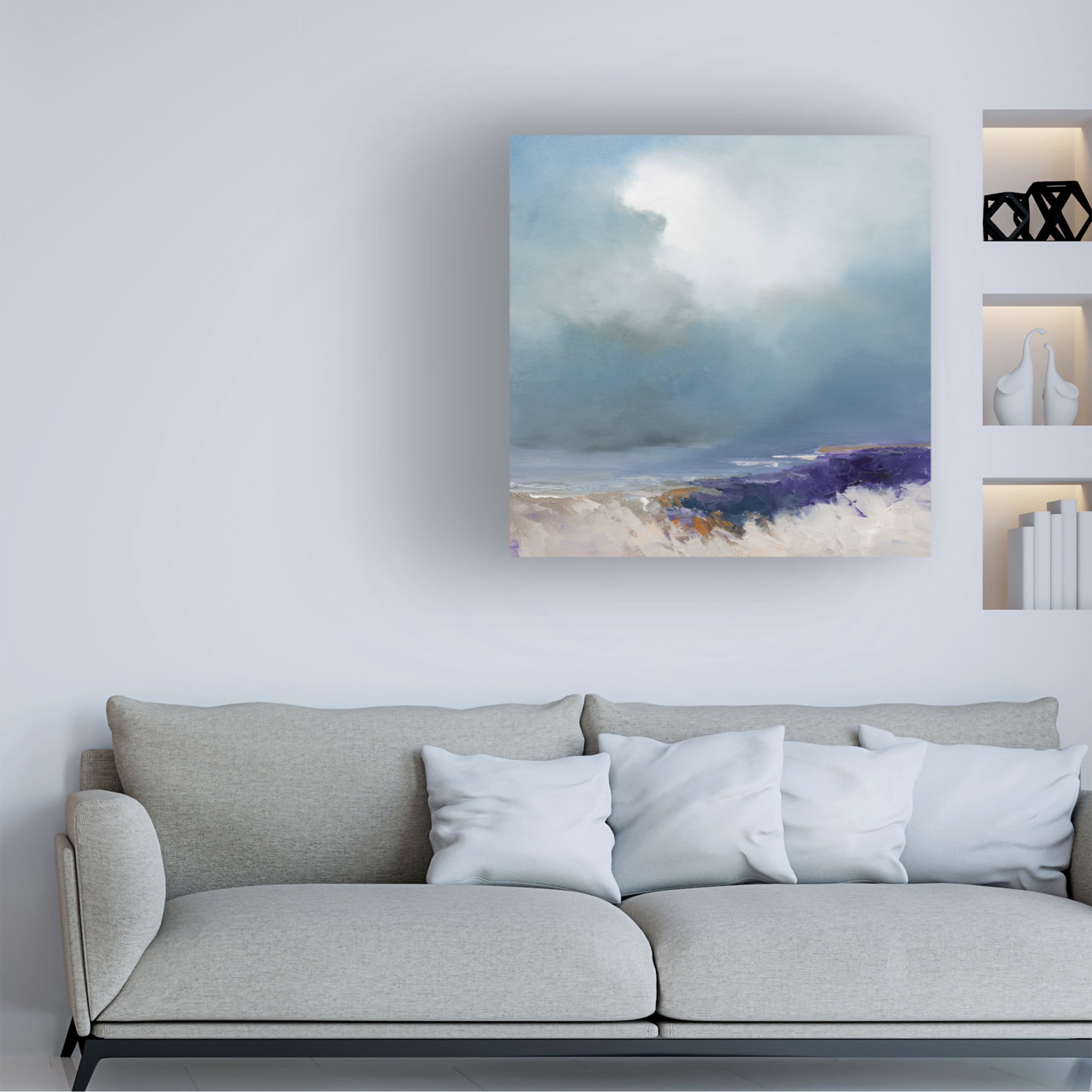 Canvas Wall Art - Patrick Dennis 'On The Beach' Wall Art for Living Room, Bedroom, or Office Décor by Trademark Fine Art - 14 x 14 Inches