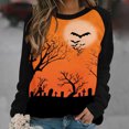 thumbnail image 2 of Tops casuales de cuello redondo de manga larga con estampado de Halloween para mujer Pompotops FGAJ4324, 2 of 4
