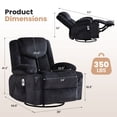 thumbnail image 3 of JONPONY Manual Recliner Chair with Heat Therapy and Massage Function, Heavy Duty Reclining Mechanism Massage Chair, Elderly Single Rocker Sofa with Cup Holders for Bedroom Home Theater，Black, 3 of 11