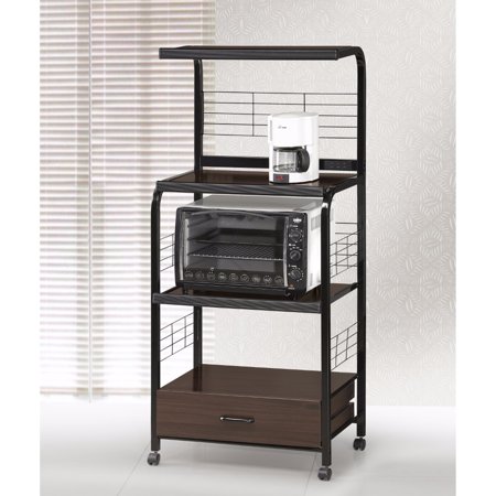 Wood And Metal Kitchen Cart On Casters Brown Black Wood And Metal Kitchen Cart On Casters Brown Black