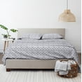 thumbnail image 3 of Noble Linens 4 Piece Pattern Microfiber Bed Sheets Set, Navy Ultra Burst of Vines, King, 3 of 11