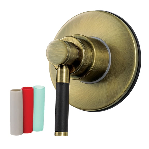 Kingston Brass KS3033DKL Kaiser Single-Handle Three-Way Diverter Valve with Round Trim Kit in Antique Brass