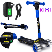 KIMI Foldable 3-Wheel Electric Scooter for Kids, Adjustable, Age 2-9, 5Mph, Lights, 10 Miles Range, Charger Included