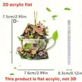 thumbnail image 3 of QTOCIO Tale Coffee Cup Cabin Key Chain Pendant Holiday Gift 2D Acrylic Pendant, 3 of 3
