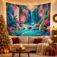 thumbnail image 3 of Floral Garden Fantastical with Tropical Jungle Cascading, Mystical Fantasy for Space Lovers, Aesthetic Wall Decor, Mother'S Day Gift, Tapestry Wall Hanging for Dorm and Living Room, 3 of 7