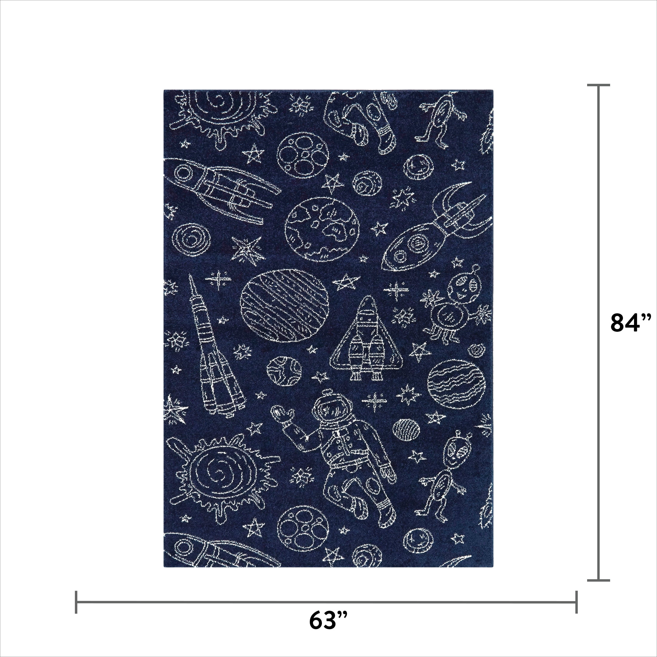 Mainstays Navy Space Indoor Rug, 5' 3"W x 7'L