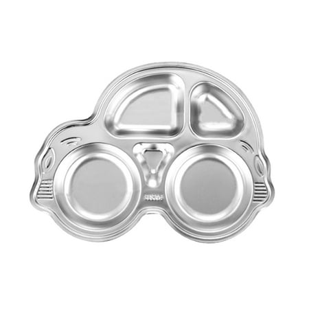 

GHOONEY Stainless Steel Divided Plate Cute Cartoon Dinner Tray Lunch Container Platter