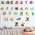 thumbnail image 4 of 26 piezas de calcomanías de pared con alfabeto de PVC para habitaciones de niños, pegatinas de pared decorativas con animales ABC para salas de juegos, 4 of 8