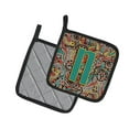 thumbnail image 2 of Letter N Retro Tribal Alphabet Initial Pair of Pot Holders, 2 of 2