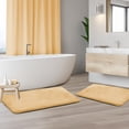 thumbnail image 1 of Set of 2 Small Clara Clark Bath Mat Bathroom Rug - Absorbent Memory Foam Bath Rugs - Non-Slip, Thick, Cozy Velvet Feel Microfiber Bathrug, Plush Shower, Toilet- Floor Bathmats Carpet - Cream - 17"x24", 1 of 6