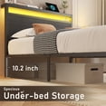 thumbnail image 5 of Bolvdo Twin Bed Frame with Headboard & Footboard, LED Light, Charging Station, Underbed Storage, Black, 5 of 8