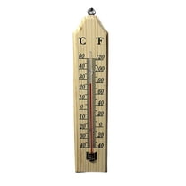 Dependable Industries Classic Design Wood Indoor Wall Thermometer with Double Scales Fahrenheit (℉) and Celsius (℃)