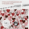 thumbnail image 5 of jafea Valentines Shower Curtain Red Pink Hearts Shower Curtain for Valentine''s Day Bathroom Decor Sweetheart Bathroom Curtains Washable Durable Fabric 72x72 in, 5 of 6