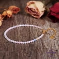 thumbnail image 2 of Morganite 3mm Round Shape Faceted Cut Beads 7 inch Adjustable Gold Plated Clasp Bracelet for men, women, unisex. Link Chain Stacking Bracelet.|LINK_04704, 2 of 6