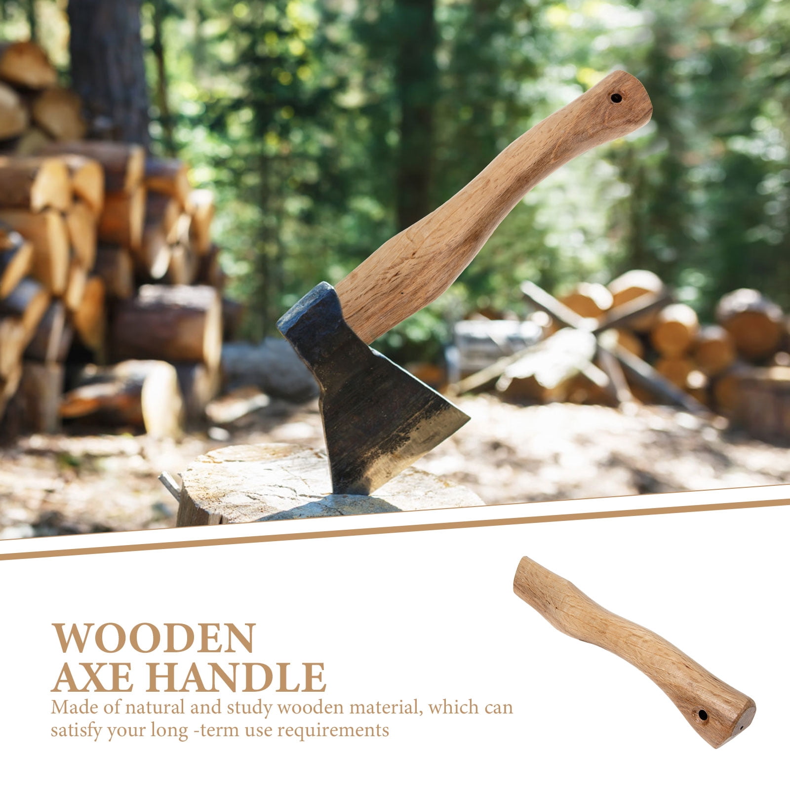3pcs Wooden Handle Hatchet Handles Wood Replacement Handle for Camp Chopping Hatchet Scout Use 27x4.5cm