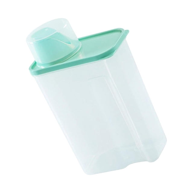Billuyoard Contenedor de polvo de lavandería transparente para armario, eficiente y funcional Almacenamiento y organización del hogar 3L Verde 15x8.5 cm