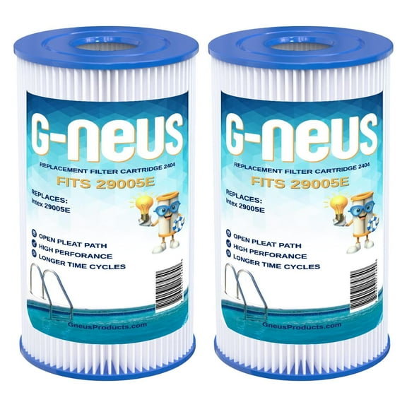 G-NEUS Pool & Spa Filter | Replaces Type B Replacement Pool Filter, Compatible with Intex 29005E | High Performance Replacement Cartridge, 2 Pack