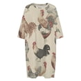 thumbnail image 4 of Chicken Pattern Sleepshirts For Sleeping Travels Loose Sleepdress Pajama Dress Soft Nightdress Sleepwear, 4 of 7