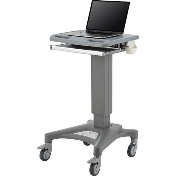 Global Industrial 290898 Mobile Adjustable Height Laptop Cart, Gray