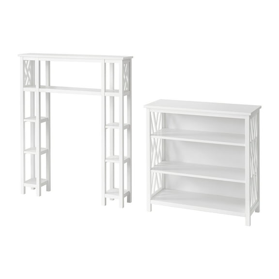 Alaterre Coventry Over Toilet Open Shelving Unit with Left and Right Side Shelves, Bath Storage Shelf