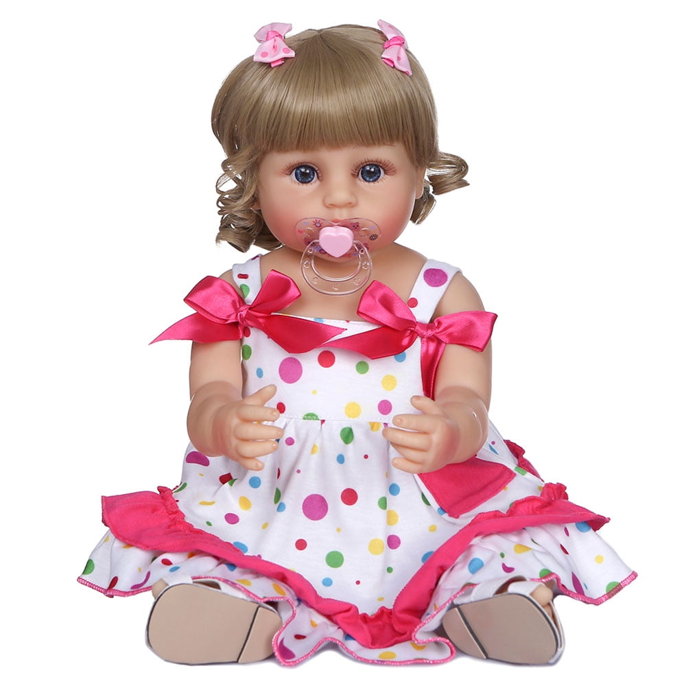 Details about   22'' Reborn Dolls Baby Newborn Soft Vinyl Silicone Lifelike Doll+Dress Girl Gift 