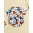 thumbnail image 3 of Spewahor Baby Girls Boys Summer Romper Short Sleeve Baseball Hat Gloves/Baseball Floral Print Playsuit, 3 of 9