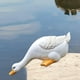 thumbnail image 5 of Exquisita estatua de de jardín de hadas Estatuillas de animales Arte de patio Talla libre Artesanía de resina para césped Patio Backgard Adornos Largo Sunnimix estatua de pato, 5 of 7