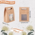 thumbnail image 2 of 16 bolsas de regalo de papel con ventana, color beige, reutilizables., 2 of 7